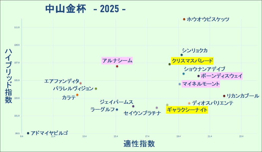 2025　中山金杯　マトリクス　結果